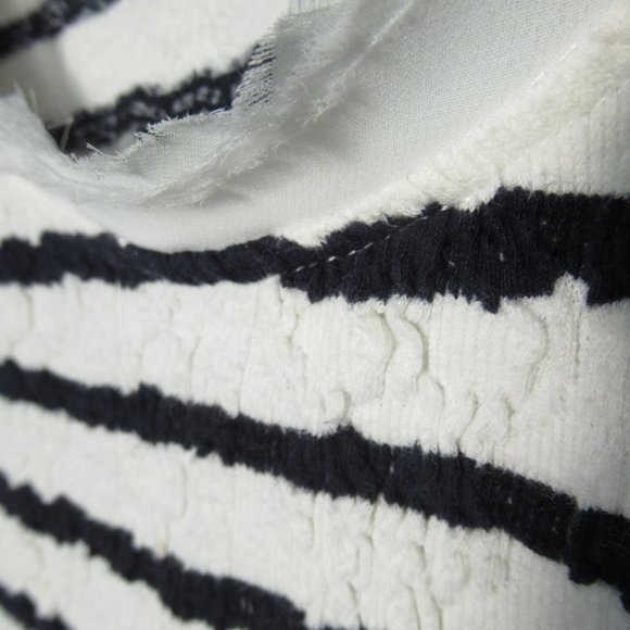 Anthropologie Postmark Striped Textured Sweater Top Black White Striped Medium - Picture 5 of 11